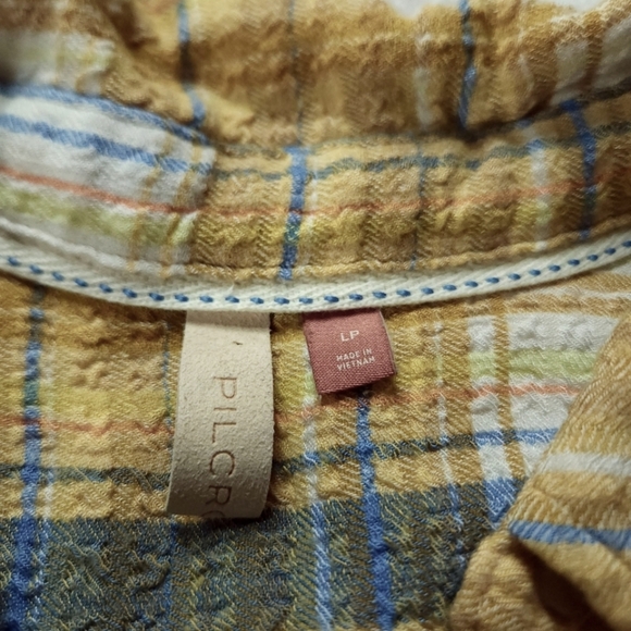 Anthropologie Pilcro Hadley Plaid Relaxed Button Down Flannel Shirt sz Lp - Picture 5 of 8
